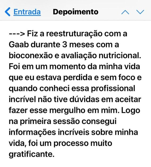 Depoimento de aluna
