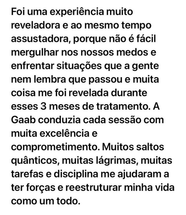 Depoimento de aluna